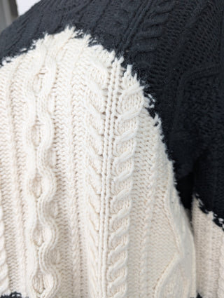 Black And White Wool And Cashmere Pullover