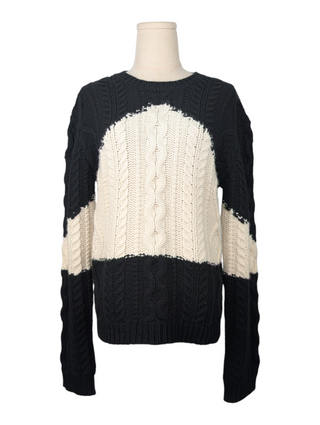 Black And White Wool And Cashmere Pullover