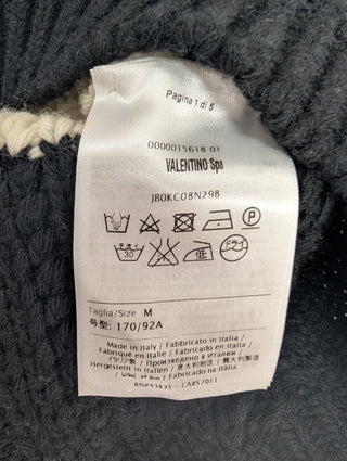 Black And White Wool And Cashmere Pullover