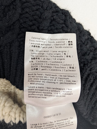 Black And White Wool And Cashmere Pullover