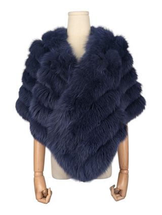 Violet Blue Fox Fur Shawl