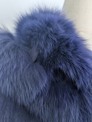 Violet Blue Fox Fur Shawl