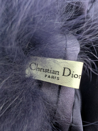 Violet Blue Fox Fur Shawl