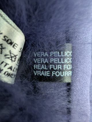 Violet Blue Fox Fur Shawl