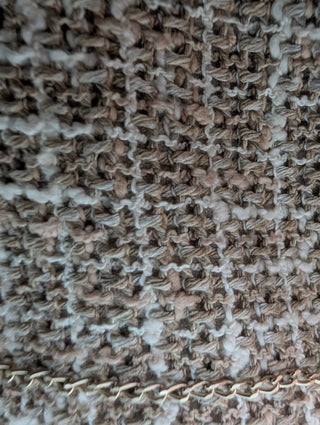 Beige Cotton Tweed Jacket With Zipper And Buttons