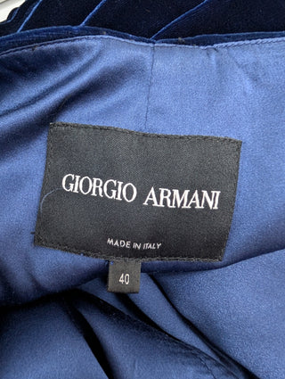 Midnight Blue Velvet Long Coat