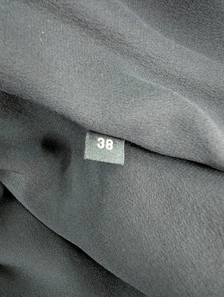 Blue And Black Fur Mid Length Double Breast Jacket