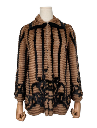 Brown And Black Short Fur Jacket