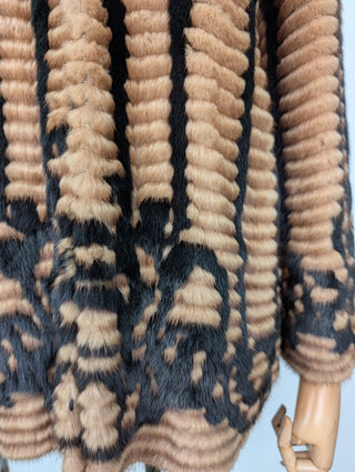 Brown And Black Short Fur Jacket