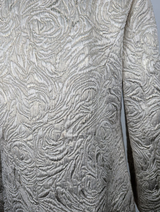 Silver Overall Embossed Evening Coat