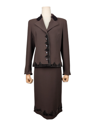 Brown Suit With Skirt