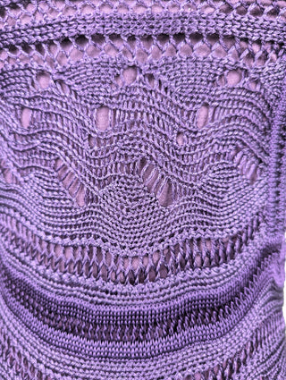 Purple Cotton Knit Tube Dress