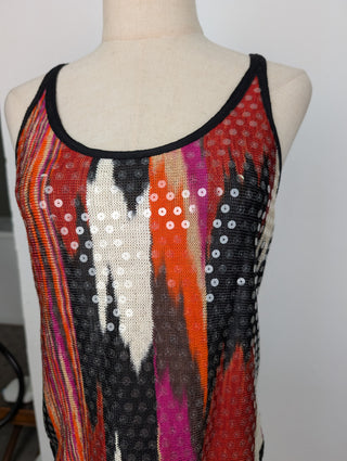 Multicolor Twin Set With Overall Glitter Sequins