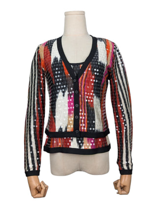 Multicolor Twin Set With Overall Glitter Sequins