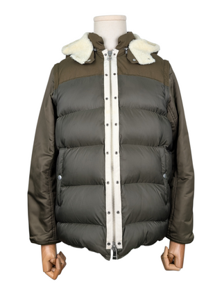 Khaki 2-Way Puffer Down With Hood