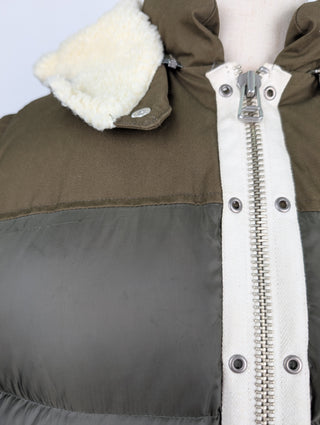 Khaki 2-Way Puffer Down With Hood