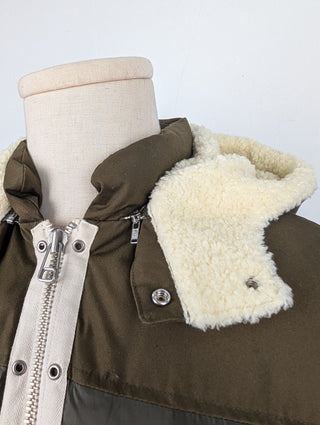 Khaki 2-Way Puffer Down With Hood