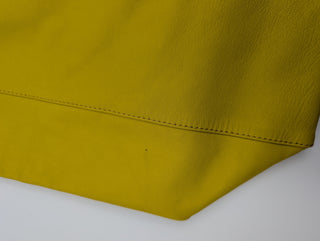 Yellow Cabas Leather Tote Bag