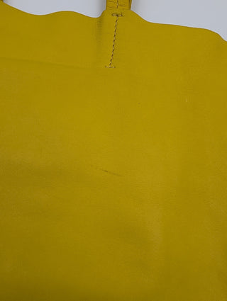 Yellow Cabas Leather Tote Bag