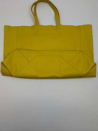 Yellow Cabas Leather Tote Bag