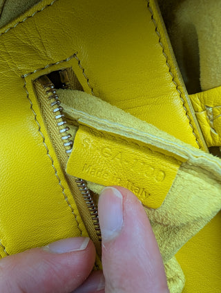 Yellow Cabas Leather Tote Bag