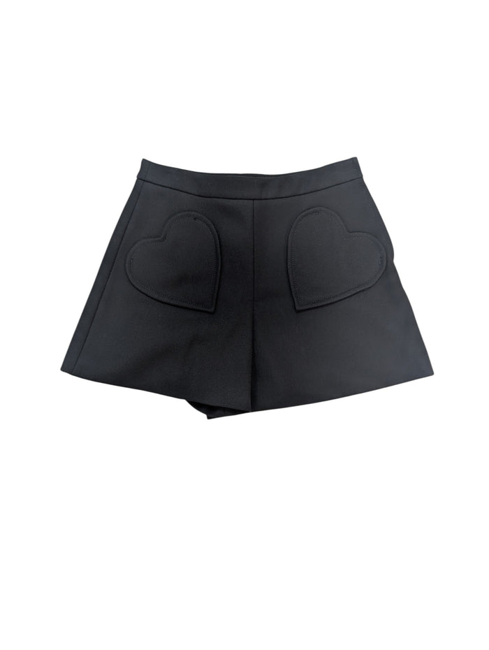 Black Shorts with Heart Shaped Front Pockets