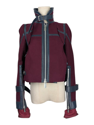 Red Melton Wool Blouson Jacket