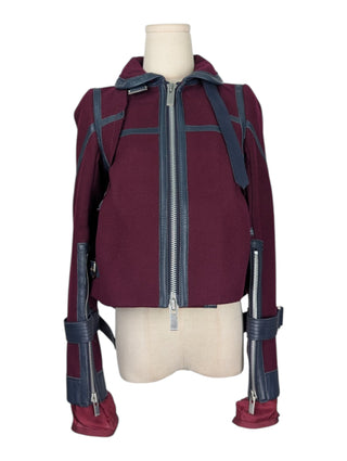 Red Melton Wool Blouson Jacket