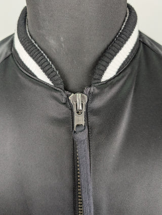 Back Satin Tent Boyfriend Flight Jacket