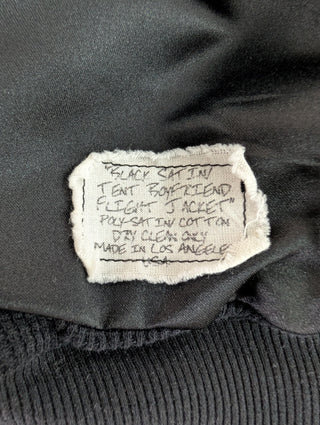 Back Satin Tent Boyfriend Flight Jacket