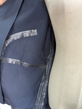 Navy Hooded Mid-Length Jacket