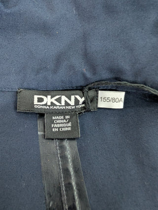 Navy Hooded Mid-Length Jacket