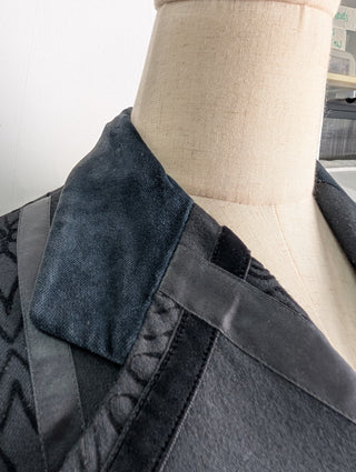 Black Wool Fitted 3-Button Jacket
