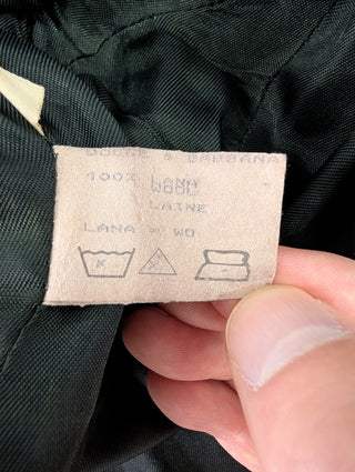 Black Wool Fitted 3-Button Jacket
