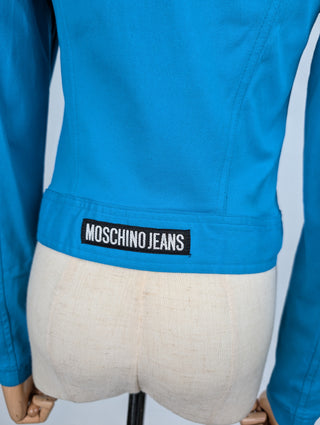 Vibrant Blue Stretched Denim Top
