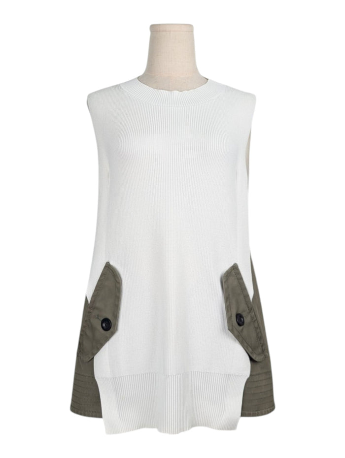 Cream Knitted Sleeveless Top