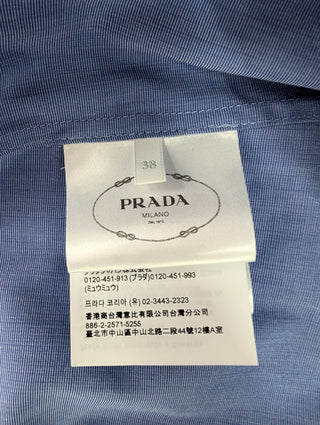 Blue Cotton Shirt with Wire Piped End