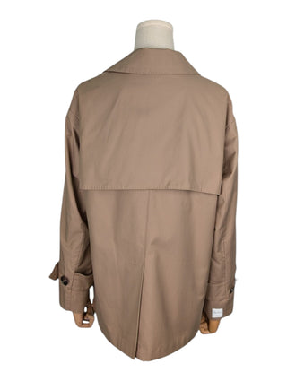 Beige Double Breasted Trench Jacket