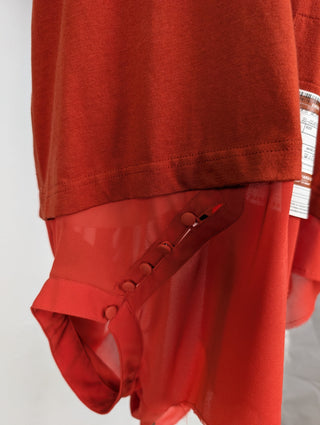 Reddish Brown Asymmetric T-shirt