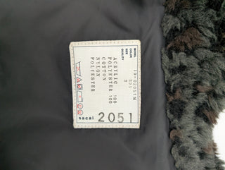 Black Jacket with Dark Green Faux Hair Vest and Corduroy Sleeves