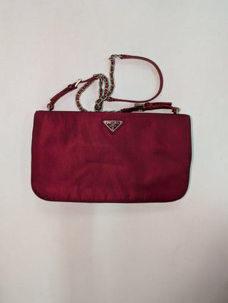Burgundy Nylon Shoulder Bag