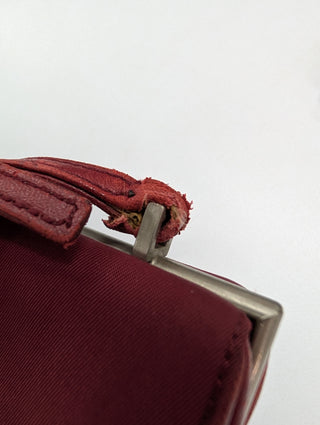 Burgundy Nylon Shoulder Bag