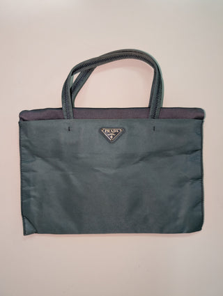 Green and Grey Vintage 1990s 2-tone Nylon Bag