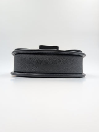 Black Mini Gallop Leather Messenger Bag