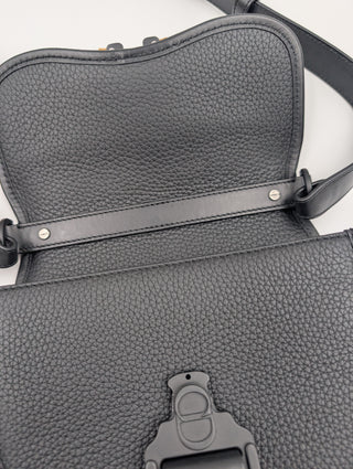 Black Mini Gallop Leather Messenger Bag