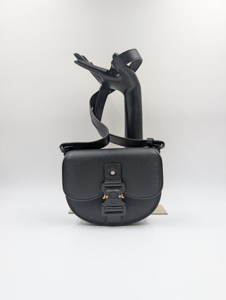 Black Mini Gallop Leather Messenger Bag