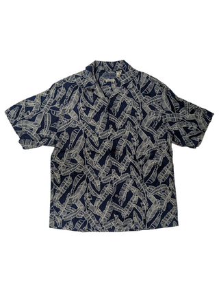 Blue Pattern Linen Shirt