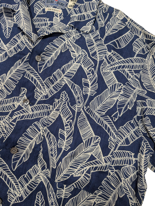 Blue Pattern Linen Shirt