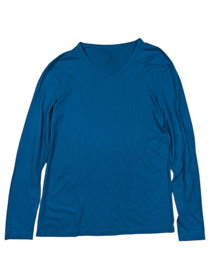 Turquoise V-Neck Long Sleeve Tee