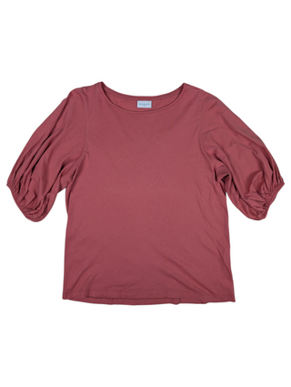 Pink Tee With Puffed Sleeves